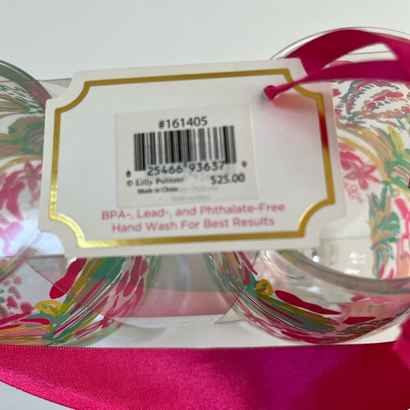 Lilly Pulitzer Acrylic Wine Glasses Trippin and Sippin NWT - Picture 5 of 6